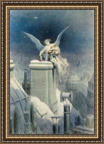 Gustave Framed Prints - Christmas Eve by Gustave Dore