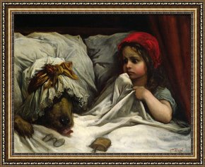 Gustave Dore Framed Prints - Little Red Riding Hood by Gustave Dore
