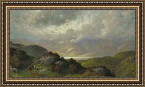 Gustave Framed Prints - Scottish Landscape by Gustave Dore