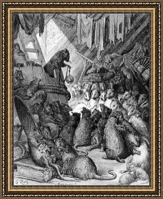 Gustave Dore Framed Prints - The Council Held By The Rats by Gustave Dore