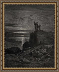 The Inferno, Canto 8, Lines 2729 Soon As Both Embark Framed Prints - The Inferno, Canto 34, Lines 133 Thus Issuing We Again Beheld The Stars. by Gustave Dore