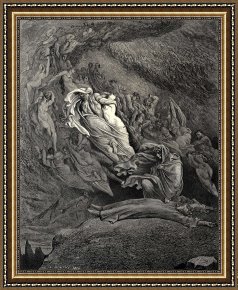 The Inferno, Canto 8, Lines 2729 Soon As Both Embark Framed Prints - The Inferno, Canto 5, Lines 137138 I Through Compassion Fainting, Seem&rsquo;d Not Far From Death, And Like a Corpse Fell to The Ground. by Gustave Dore