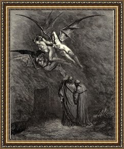 Gustave Dore Framed Prints - The Inferno, Canto 9, Line 46 &ldquo;mark Thou Each Dire Erinnys. by Gustave Dore