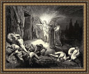 The Brandenburg Gate Berlin Framed Paintings - The Inferno, Canto 9, Lines 8789 to The Gate He Came, And with His Wand Touch&rsquo;d It, Whereat Open Without Impediment It Flew. by Gustave Dore