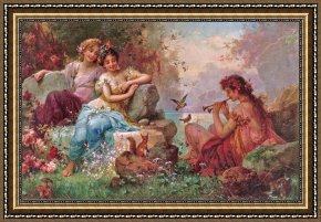 Animals Framed Prints - Charming The Animals by Hans Zatzka