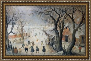 Scene Framed Prints - Winter Scene by Hendrik Avercamp