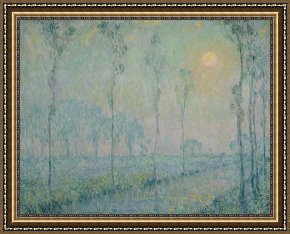 Sidaner Framed Prints - The stream at sunset by Henri Eugene Augustin Le Sidaner