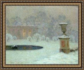Sidaner Framed Prints - The Trianon Under Snow by Henri Eugene Augustin Le Sidaner