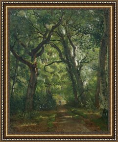 Path Framed Prints - Path in the Forest by Henri Joseph Constant Dutilleux