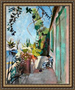 Tropez Framed Paintings - The Terrace St Tropez 1904 by Henri Matisse