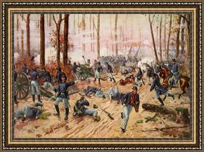 The Battle of Bannockburn Framed Paintings - The Battle of Shiloh by Henry Alexander Ogden