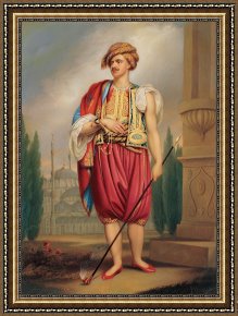 Beacon of Hope Framed Paintings - A Portrait of Thomas Hope in Turkish Costume by Henry Bone