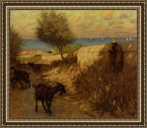 Boar Lane Framed Prints - Provencal Lane Martigues by Henry Herbert La Thangue