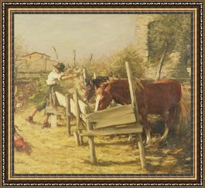Henry Herbert La Thangue Framed Paintings - The Appian Way by Henry Herbert La Thangue