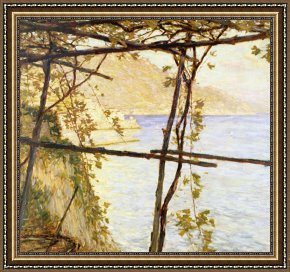 Henry Herbert La Thangue Framed Paintings - Trellised Vine by Henry Herbert La Thangue