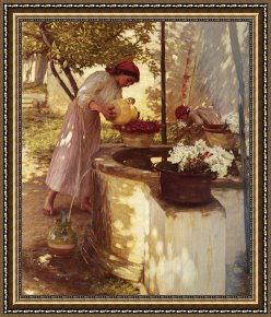 Henry Herbert La Thangue Framed Paintings - Winter in Liguria by Henry Herbert La Thangue
