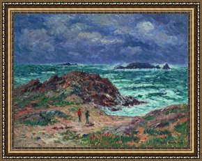 Henry Moret Framed Prints - A Squall by Henry Moret