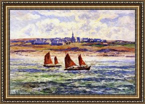 Henry Moret Framed Prints - Brittany by Henry Moret
