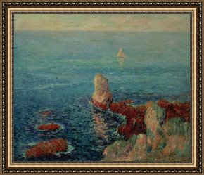 Henry Moret Framed Prints - The Island of Groix by Henry Moret