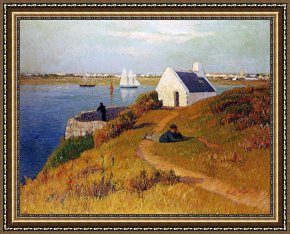 Henry Moret Framed Prints - View of Lorient in Brittany by Henry Moret
