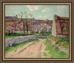 Village Framed Prints - Village in Clohars by Henry Moret