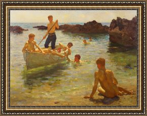 Tuke Framed Paintings - Morning Splendour by Henry Scott Tuke