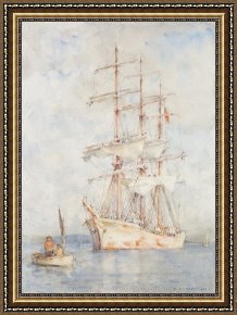 Tuke Framed Paintings - The White Ship by Henry Scott Tuke