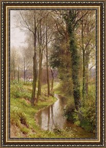 Henry Moret Framed Prints - The Mill Stream by Henry Sutton Palmer