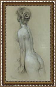 Herbert Framed Paintings - A Naiad in The Lament for Icarus by Herbert James Draper