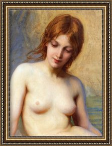Herbert Framed Paintings - By Summer Seas Detail by Herbert James Draper