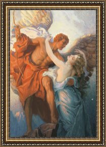 Herbert Framed Paintings - Day And The Dawnstar by Herbert James Draper