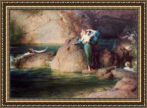 Herbert Framed Paintings - Halcyone by Herbert James Draper