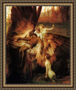 Herbert Framed Paintings - Lament for Icarus by Herbert James Draper
