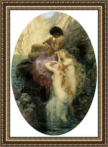 Herbert Framed Paintings - Sea Melodies by Herbert James Draper