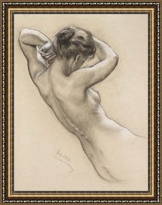 Water Framed Paintings - Study of Florrie Bird for a Water Nymph in 'prospero Summoning Nymphs And Deities' by Herbert James Draper