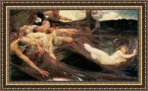 Herbert Framed Paintings - The Sea Maiden by Herbert James Draper