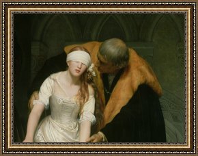 Execution Without Trial Under The Moorish Kings in Granada Framed Paintings - The Execution of Lady Jane Grey by Hippolyte Delaroche