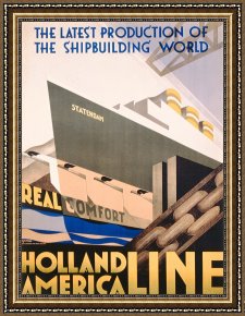 Advertisement Framed Prints - Advertisement For The Holland America Line by Hoff