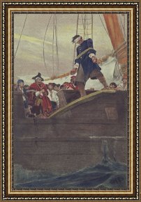 Walking The Plank Framed Paintings - Walking the Plank by Howard Pyle