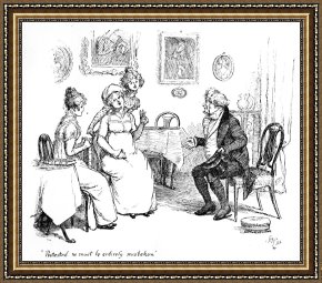 Hometown Pride Framed Prints - Scene From Pride And Prejudice By Jane Austen by Hugh Thomson