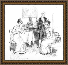 Hometown Pride Framed Prints - Scene From Pride And Prejudice By Jane Austen by Hugh Thomson