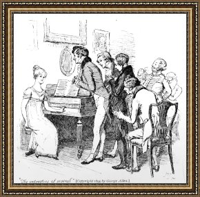 Hometown Pride Framed Prints - Scene From Pride And Prejudice By Jane Austen by Hugh Thomson
