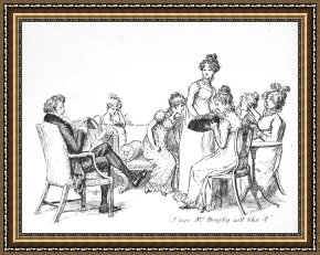 Hometown Pride Framed Prints - Scene From Pride And Prejudice By Jane Austen by Hugh Thomson