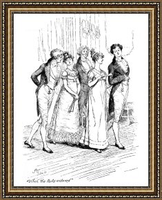 Hometown Pride Framed Prints - Scene From Pride And Prejudice By Jane Austen by Hugh Thomson