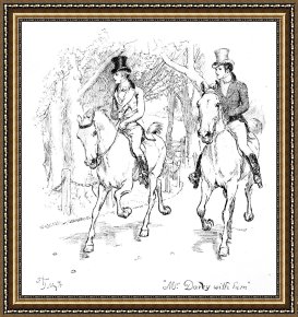 Hometown Pride Framed Prints - Scene From Pride And Prejudice By Jane Austen by Hugh Thomson