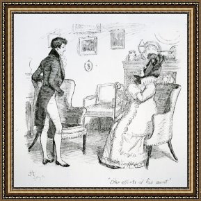 Hometown Pride Framed Prints - Scene From Pride And Prejudice By Jane Austen by Hugh Thomson