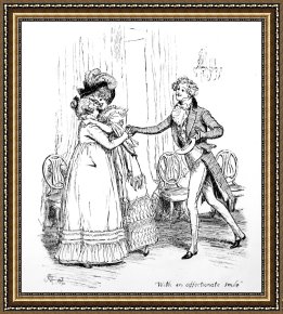 Hometown Pride Framed Prints - Scene From Pride And Prejudice By Jane Austen by Hugh Thomson