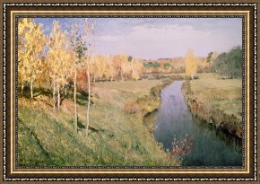 Autumn Framed Prints - Golden Autumn by Isaak Ilyich Levitan