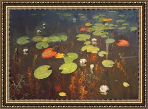 Cubist Lilies Framed Prints - Water Lilies by Isaak Ilyich Levitan