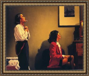 Cold Framed Paintings - Cold Cold Hearts by Jack Vettriano